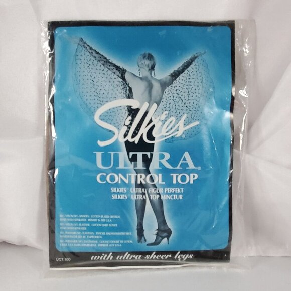 2 Silkies Ultra Control Top Pantyhose XL Sheer Legs UCT-100 Beige Nylon/Spandex - Picture 7 of 7
